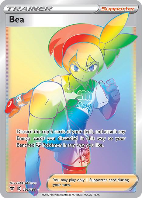 Bea (Secret) 193/185 Secret Rare Vivid Voltage Pokémon card