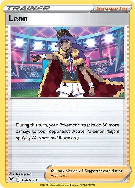 Leon 154/185 Holo Rare Vivid Voltage Pokémon card