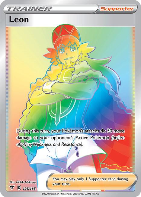 Leon (Secret) - 195/185 Secret Rare SWSH04: Vivid Voltage
