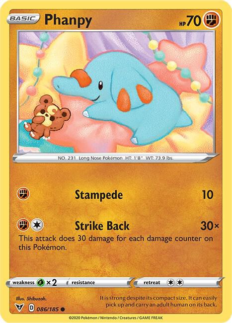 Phanpy 086/185 Common Vivid Voltage Pokémon card