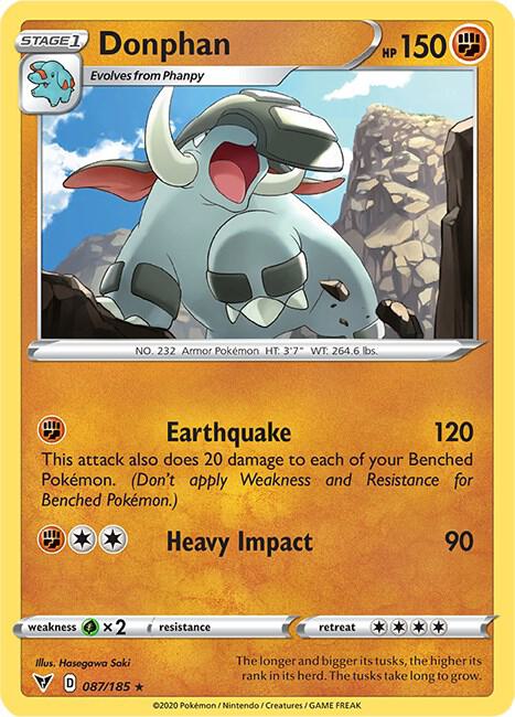 Donphan 087/185 Rare Vivid Voltage Pokémon card