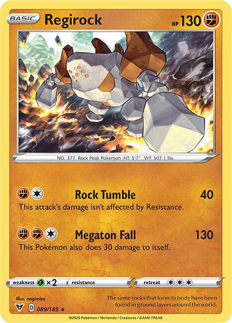Regirock 089/185 Holo Rare Vivid Voltage Pokémon card