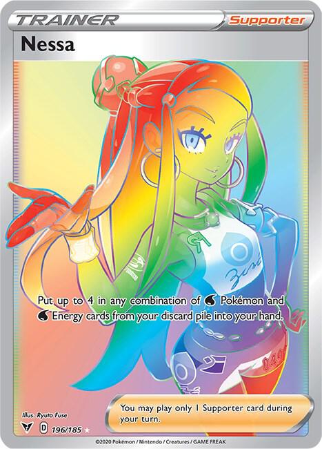 Nessa (Secret) - 196/185 Secret Rare SWSH04: Vivid Voltage
