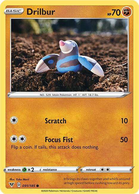 Drilbur 091/185 Common Vivid Voltage Pokémon card