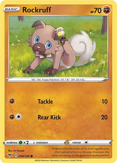 Rockruff 094/185 Common Vivid Voltage Pokémon card