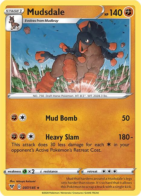 Mudsdale 097/185 Rare Vivid Voltage Pokémon card