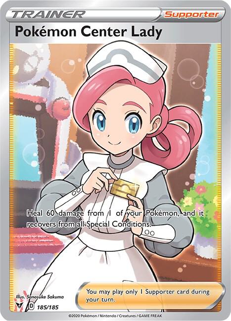 Pokemon Center Lady (Full Art) - 185/185 Ultra Rare SWSH04: Vivid Voltage