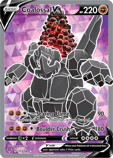 Coalossal V (Full Art) 173/185 Ultra Rare Vivid Voltage Pokémon card