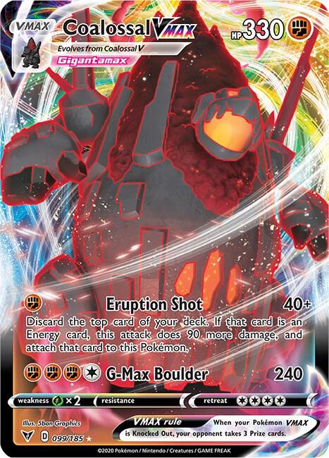 Coalossal VMAX 099/185 Ultra Rare Vivid Voltage Pokémon card