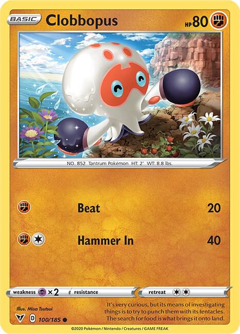 Clobbopus 100/185 Common Vivid Voltage Pokémon card