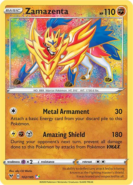 Zamazenta 102/185 Amazing Rare Vivid Voltage Pokémon card