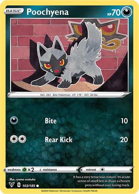 Poochyena 103/185 Common Vivid Voltage Pokémon card