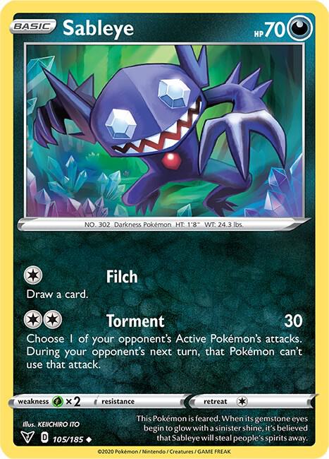 Sableye 105/185 Uncommon Vivid Voltage Pokémon card