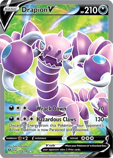 Drapion V (Full Art) 175/185 Ultra Rare Vivid Voltage Pokémon card