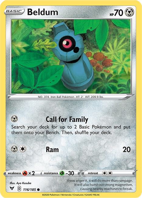 Beldum 116/185 Common Vivid Voltage Pokémon card