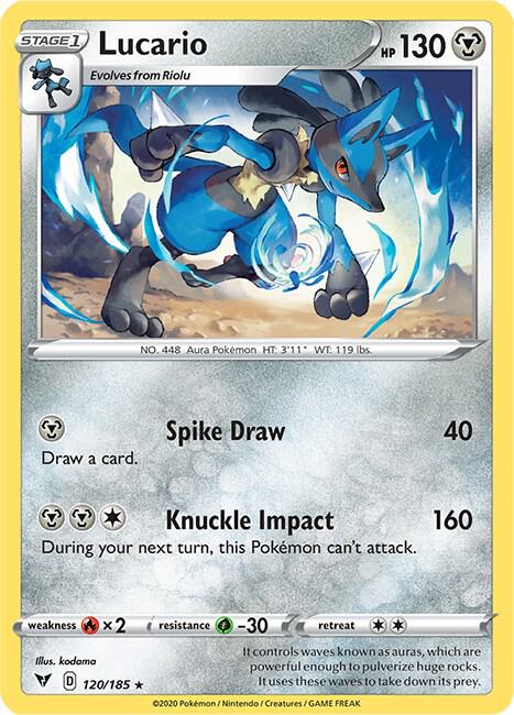 Lucario 120/185 Rare Vivid Voltage Pokémon card