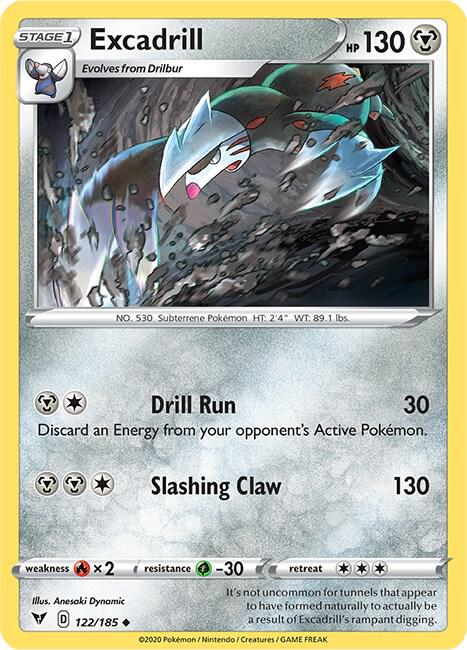 Excadrill 122/185 Uncommon Vivid Voltage Pokémon card