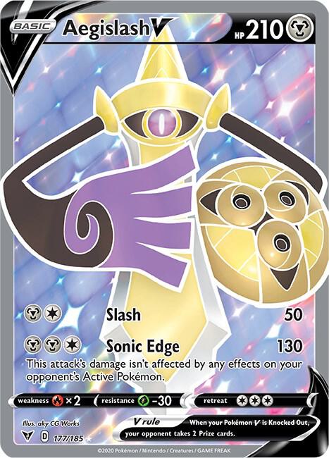 Aegislash V (Full Art) 177/185 Ultra Rare Vivid Voltage Pokémon card