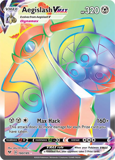 Aegislash VMAX (Secret) 190/185 Secret Rare Vivid Voltage Pokémon card