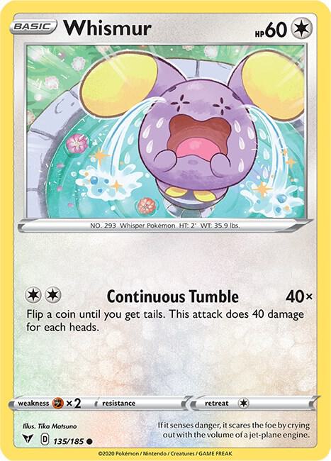 Whismur 135/185 Common Vivid Voltage Pokémon card