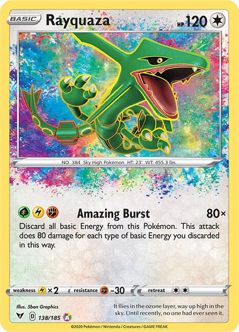 Rayquaza 138/185 Amazing Rare Vivid Voltage Pokémon card