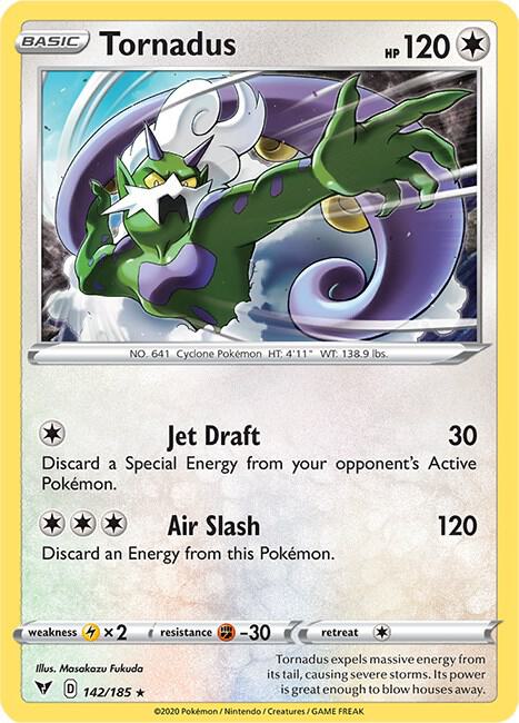 Tornadus 142/185 Holo Rare Vivid Voltage Pokémon card