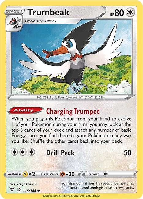Trumbeak 144/185 Uncommon Vivid Voltage Pokémon card