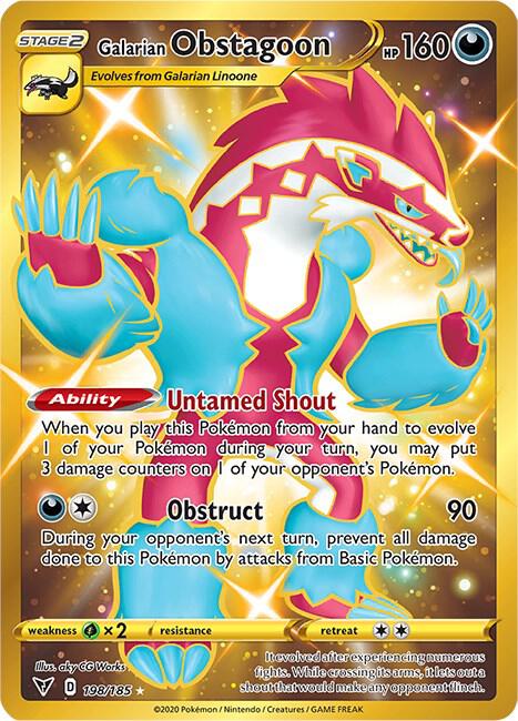 Galarian Obstagoon (Secret) - 198/185 Secret Rare SWSH04: Vivid Voltage