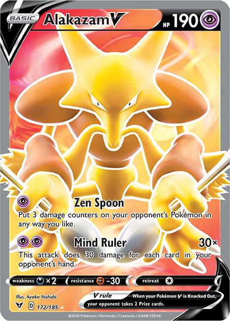 Alakazam V (Full Art) - 172/185 Ultra Rare SWSH04: Vivid Voltage