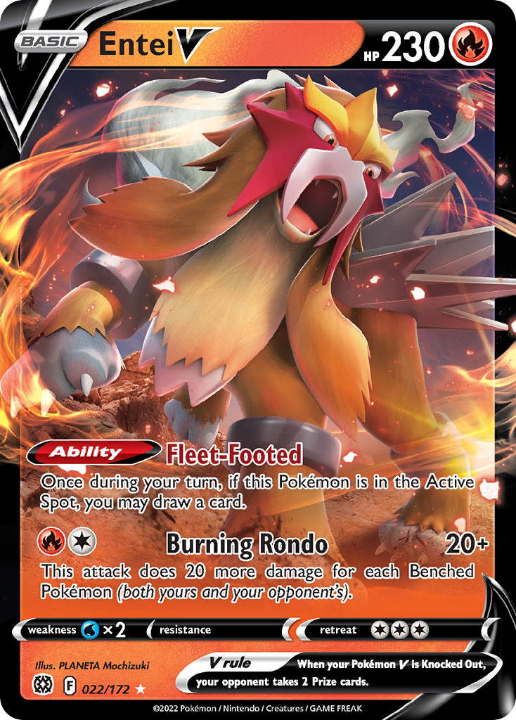 Entei V 022/172 Rare Holo V Brilliant Stars