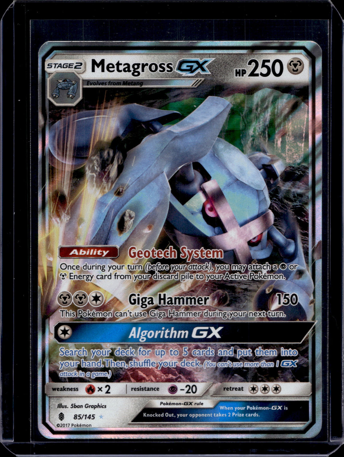 Metagross GX SM - Guardians Rising #85/145 Holofoil Pokémon Card (front)
