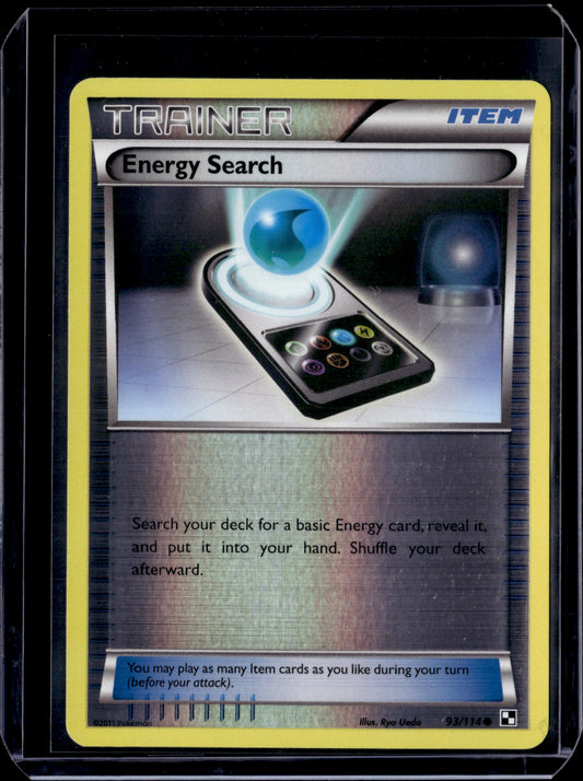 Energy Search Black and White #93/114 Reverse Holofoil Pokémon Card (front)