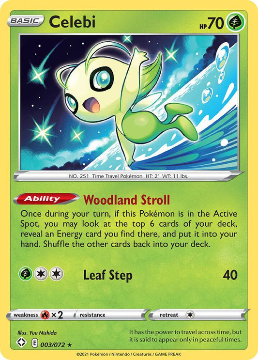 Celebi 003/072 Rare Shining Fates Pokémon card