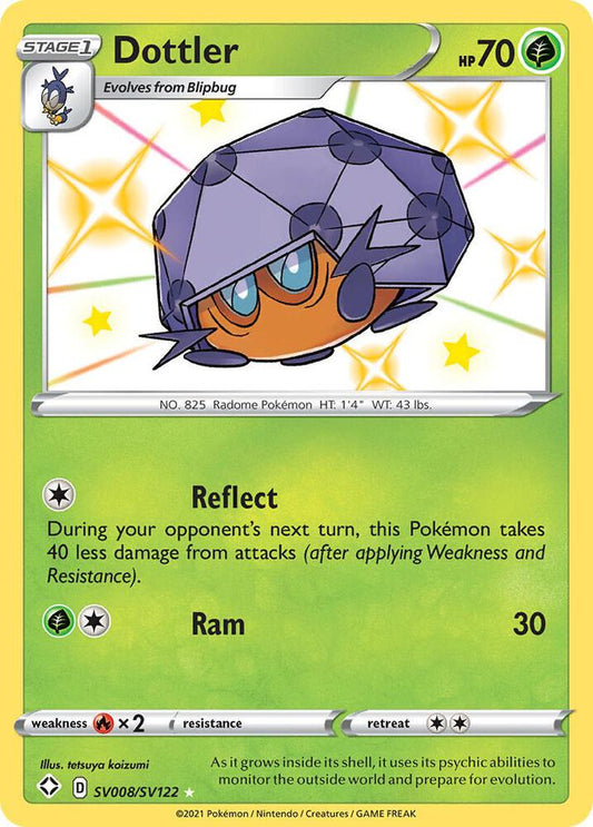 Dottler SV008/SV122 Shiny Holo Rare Shiny Vault Pokémon card