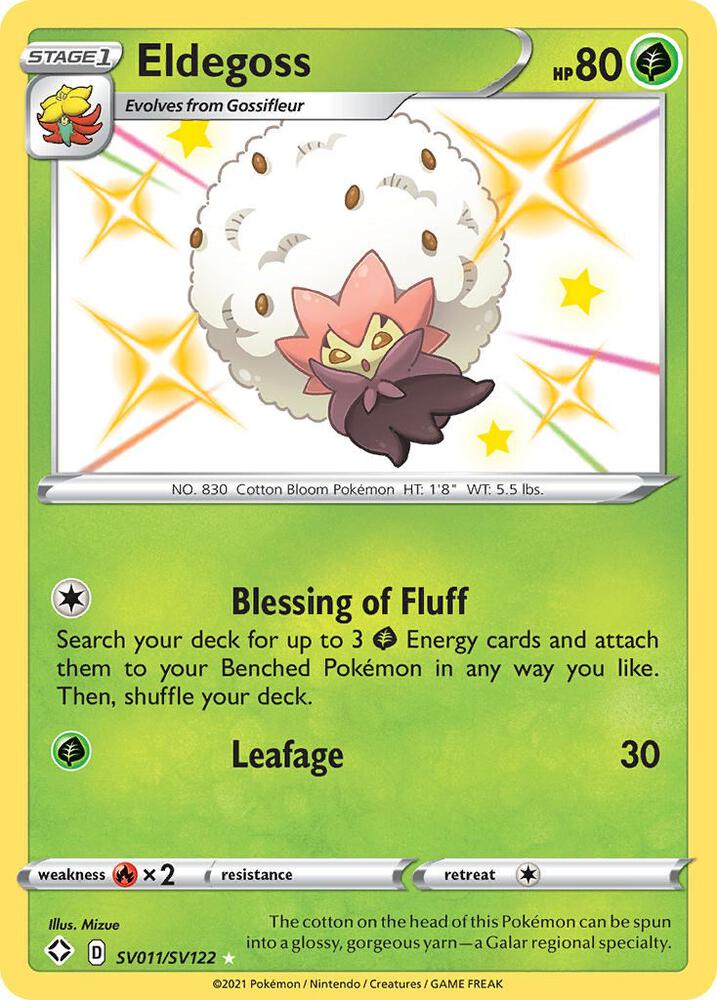 Eldegoss SV011/SV122 Shiny Holo Rare Shiny Vault Pokémon card