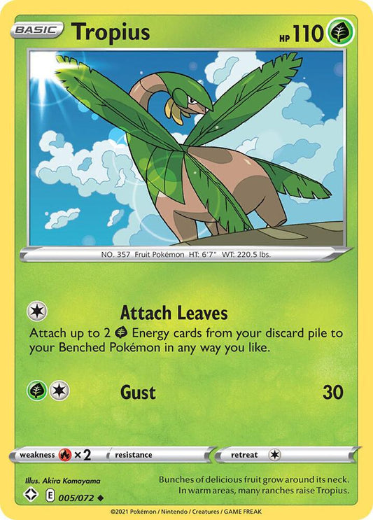 Tropius 005/072 Uncommon Shining Fates Pokémon card
