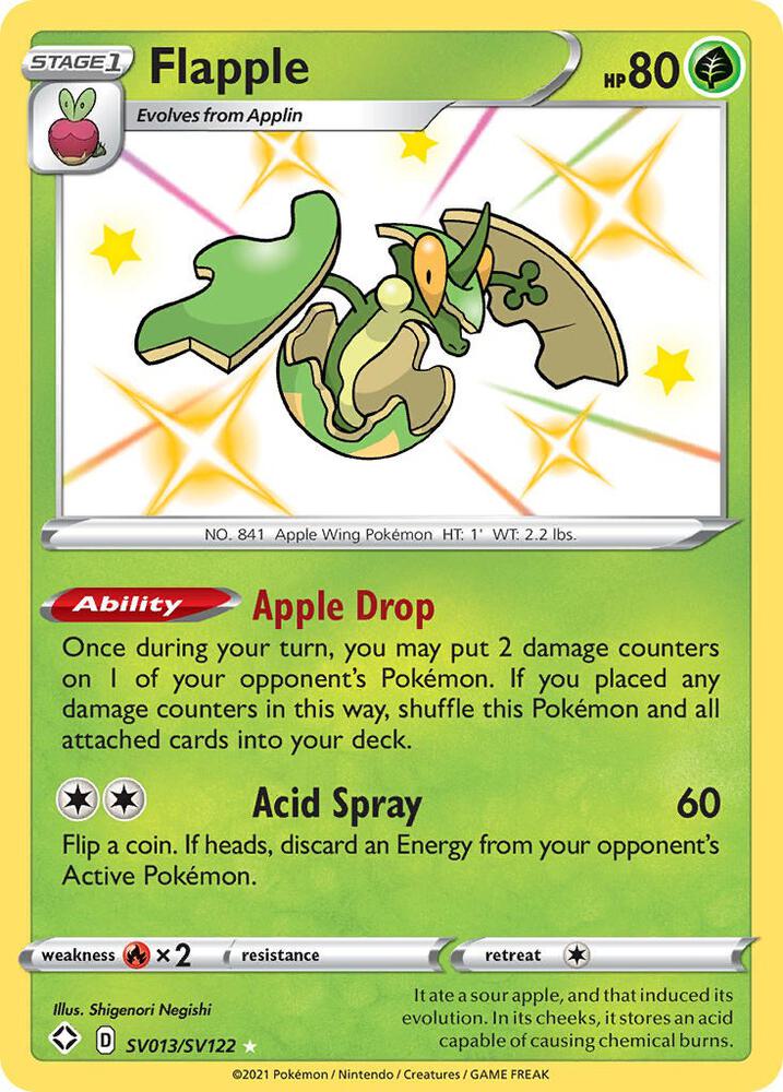 Flapple SV013/SV122 Shiny Holo Rare Shiny Vault Pokémon card