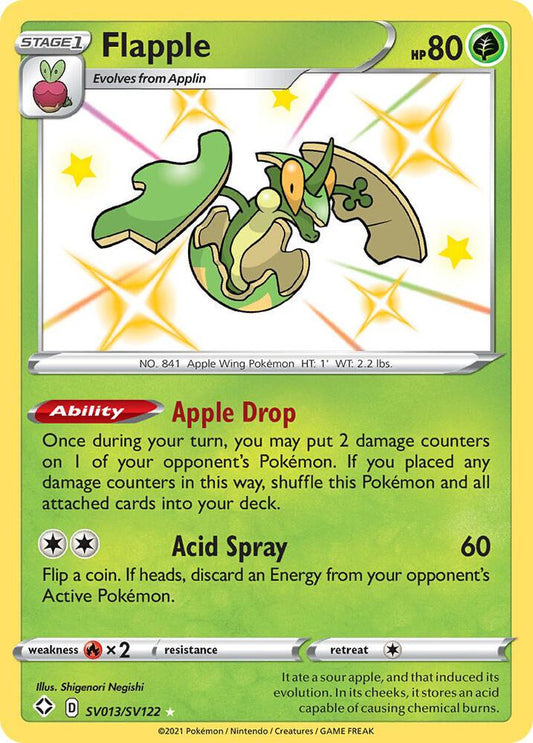 Flapple SV013/SV122 Shiny Holo Rare Shiny Vault Pokémon card