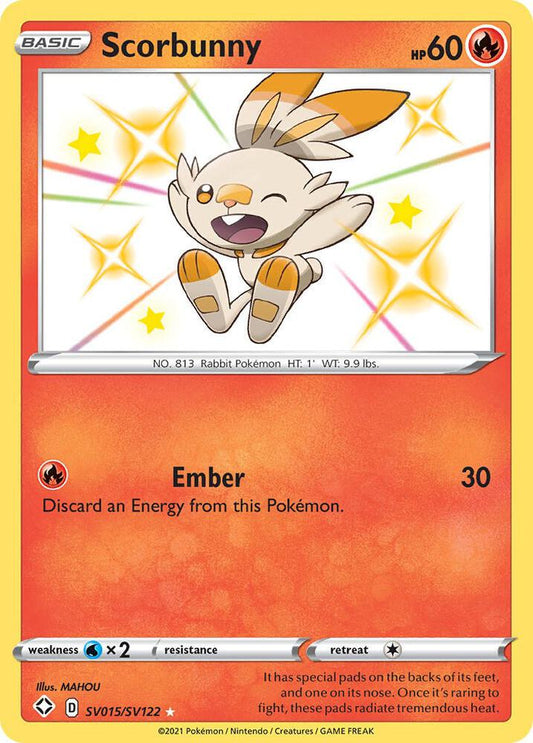 Scorbunny SV015/SV122 Shiny Holo Rare Shiny Vault Pokémon card