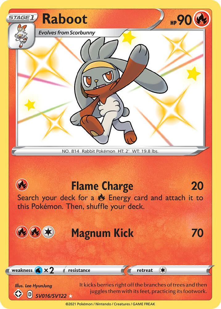 Raboot SV016/SV122 Shiny Holo Rare Shiny Vault Pokémon card