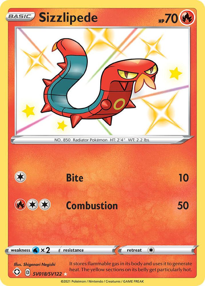 Sizzlipede SV018/SV122 Shiny Holo Rare Shiny Vault Pokémon card