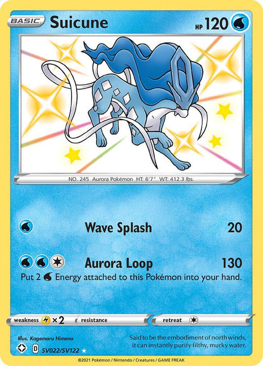 Suicune SV022/SV122 Shiny Holo Rare Shiny Vault Pokémon card