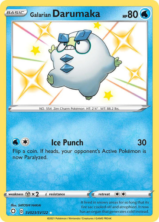 Galarian Darumaka SV023/SV122 Shiny Holo Rare Shiny Vault Pokémon card