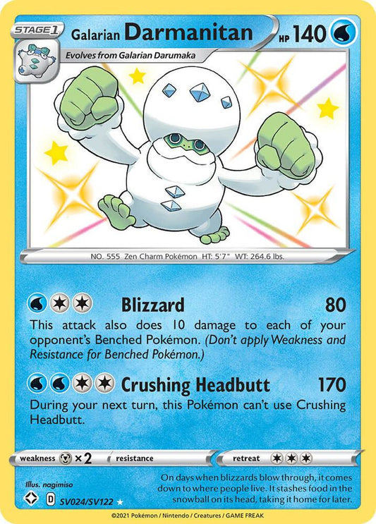 Galarian Darmanitan SV024/SV122 Shiny Holo Rare Shiny Vault Pokémon card