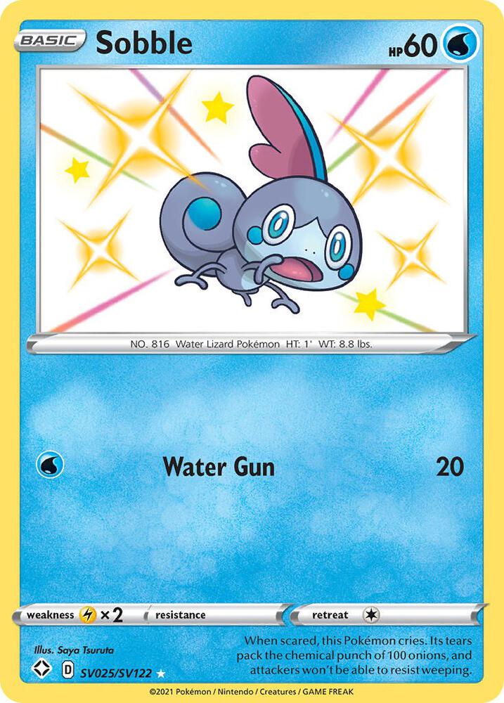 Sobble SV025/SV122 Shiny Holo Rare Shiny Vault Pokémon card