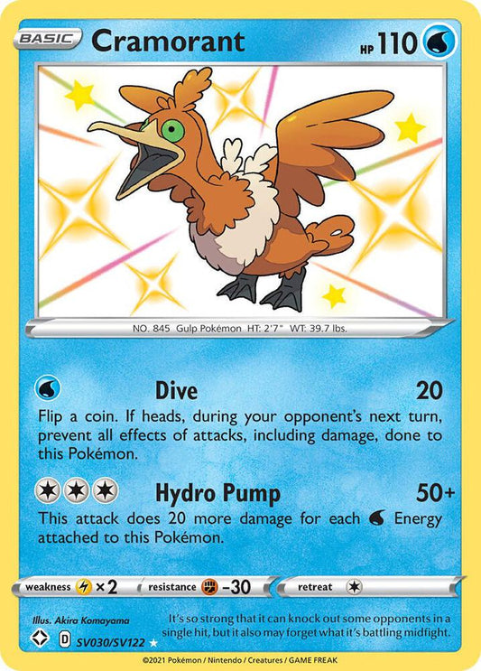 Cramorant SV030/SV122 Shiny Holo Rare Shiny Vault Pokémon card