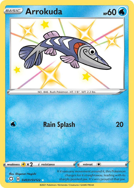 Arrokuda SV031/SV122 Shiny Holo Rare Shiny Vault Pokémon card