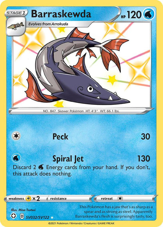 Barraskewda SV032/SV122 Shiny Holo Rare Shiny Vault Pokémon card