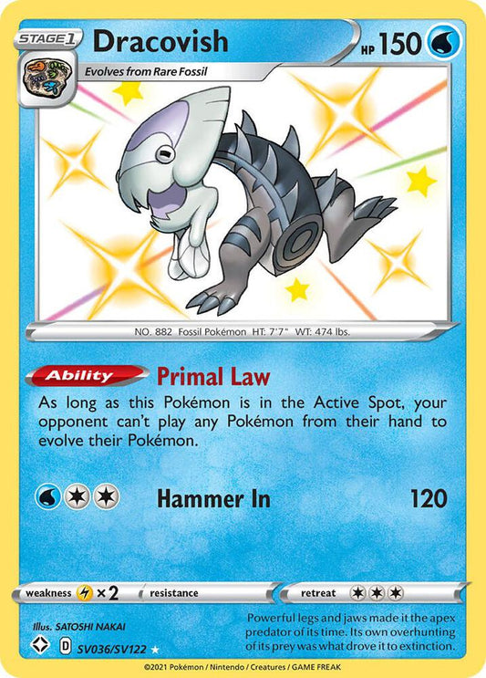 Dracovish SV036/SV122 Shiny Holo Rare Shiny Vault Pokémon card
