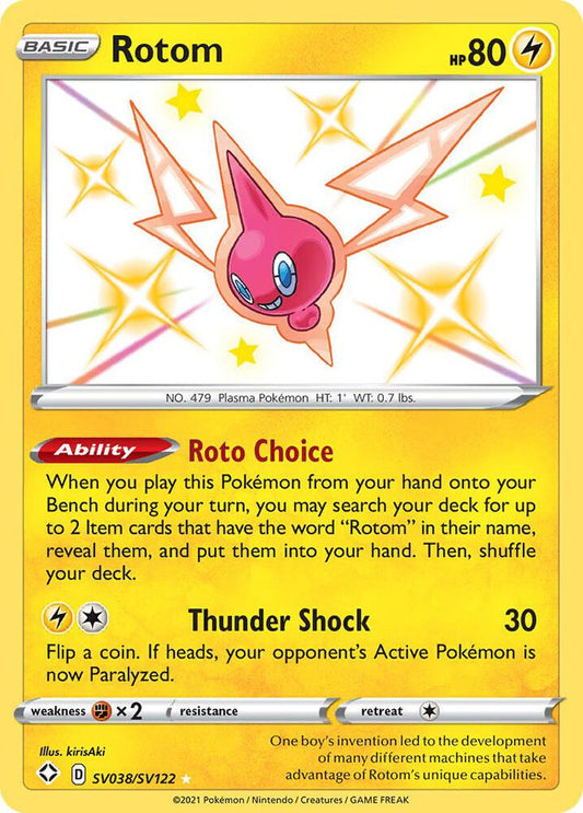 Rotom SV038/SV122 Shiny Holo Rare Shiny Vault Pokémon card